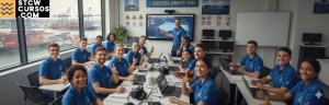 Alumnos realizando prácticas del curso STCW en Valencia con material homologado